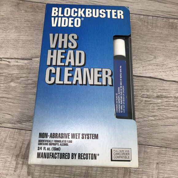 NIP Blockbuster Video VCR VHS Head Cleaner Non-Abrasive Wet System - Sealed New - Picture 1 of 5